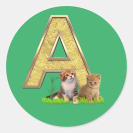 誕生日 – 大文字モノグラム – 文字A ラウンドシール