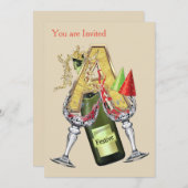 誕生日 – 大文字モノグラム – 文字A 招待状 (正面/裏面)