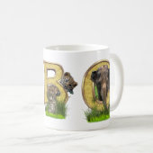 誕生日 – 大文字モノグラム – 文字B コーヒーマグカップ (正面右)