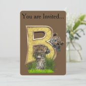 誕生日 – 大文字モノグラム – 文字B 招待状 (スタンド正面)