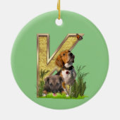 誕生日 – 大文字 – Eアートトートバッグ セラミックオーナメント (裏面)