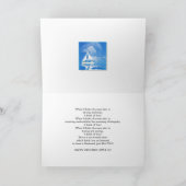 誕生日 – 夫 – 帆船 – 青い海 カード (内部)