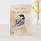 誕生日 夫 親友 チカデー 鳥 カード (黄色い花)