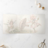 誕生日、妖精、バルーン、3倍 三つ折り案内状 (内部)