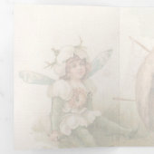 誕生日、妖精、バルーン、3倍 三つ折り案内状 (内部最初)