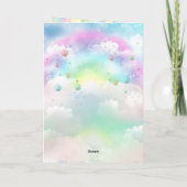 誕生日、妖精、風船 サンキューカード (裏面)