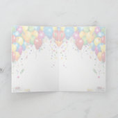 誕生日、妖精、風船 サンキューカード (内部)