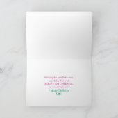 誕生日 – 妹 – 子犬/花/サンハット カード (内部)