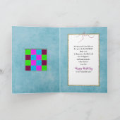 誕生日、姉妹、壁のパッチワークつるキルト カード (内部)