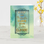 誕生日 – 姉妹 – 私の生活であなたは幸せ カード (黄色い花)