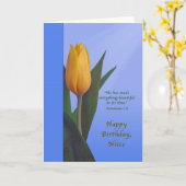 誕生日、姪、金のチューリップフラワー カード (黄色い花)