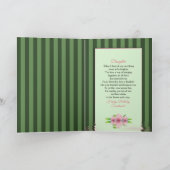 誕生日、娘、ピンクのシャクヤクおよび反射 カード (内部)