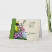 誕生日，娘，フローラブーケ，宗教的 カード (正面)