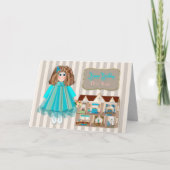誕生日、娘、人形&ドールハウス カード (正面)