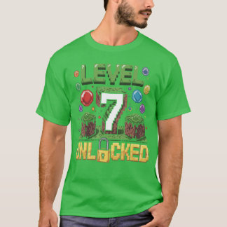 誕生日 子供 レベル7 アンロック ゲーム ギフト Tシャツ