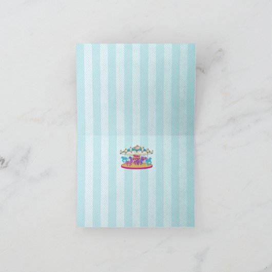 誕生日 – 子 – 回転木馬 – 任意の子のおもしろい カード (内部)