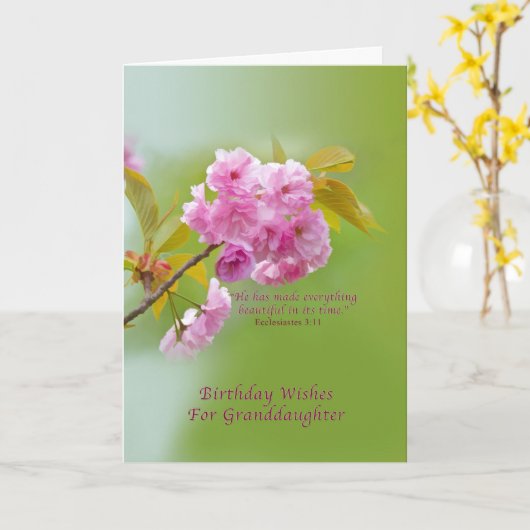 誕生日、孫娘、さくらんぼ カード (黄色い花)