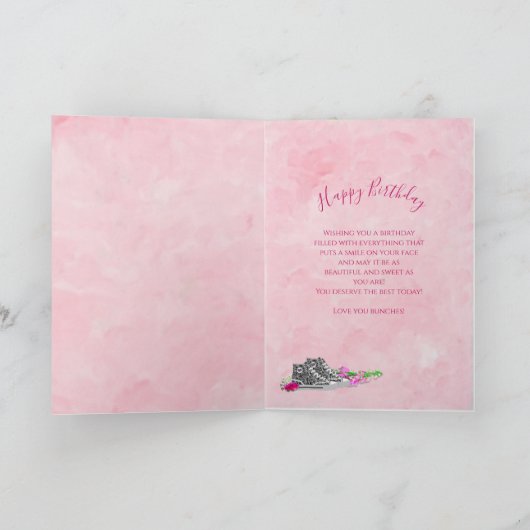 誕生日、孫娘、スニーカー黒または白 カード (内部)