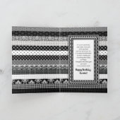 誕生日、孫娘、白黒プリント層 カード (内部)