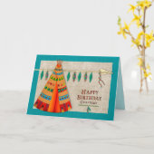 誕生日、孫、アメリカ・インド・テペ(2) カード (黄色い花)