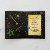 誕生日、孫、抽象芸術銀河系カラフル、 カード (内部)