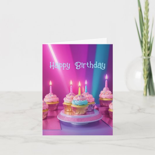 誕生日 小サイズ、4" x 5.6" カード (正面)