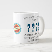 誕生日：年名の追加日をすべてのパパ青 ジャンボコーヒーマグカップ (正面右)