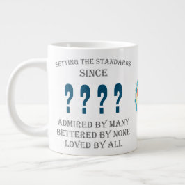 誕生日：年名の追加日をすべてのパパ青 ジャンボコーヒーマグカップ