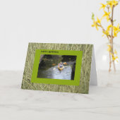 誕生日、年長のKayakers カード (黄色い花)