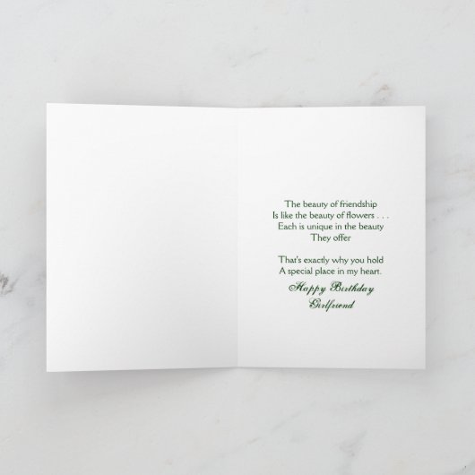 誕生日、彼女、 カード (内部)