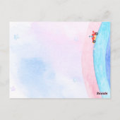 誕生日 恐竜 レースカー 男の子 赤 レース 子供 名前 ポストカード (裏面)