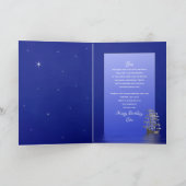 誕生日、息子、帆が付いている船、夜 カード (内部)
