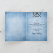 誕生日、息子、船の車輪、舵輪 カード (内部)