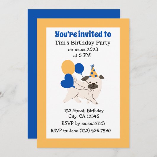 誕生日 招待状 (正面/裏面)