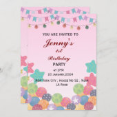 誕生日 招待状 (正面/裏面)