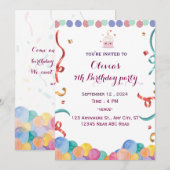 誕生日 招待状 (正面/裏面)