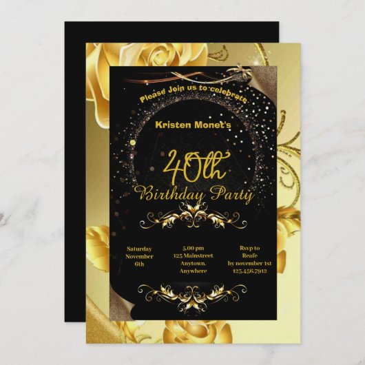 誕生日 招待状 (正面/裏面)