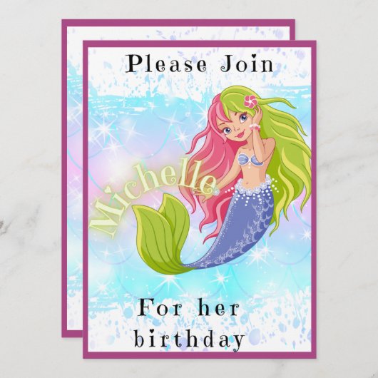 誕生日 招待状 (正面/裏面)