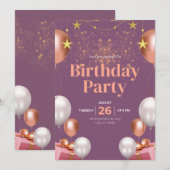 誕生日 招待状 (正面/裏面)