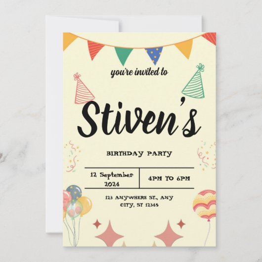 誕生日 招待状 (正面)