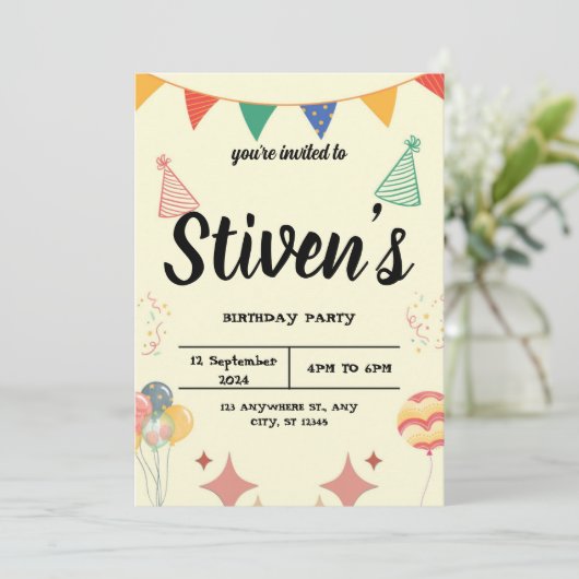 誕生日 招待状 (スタンド正面)