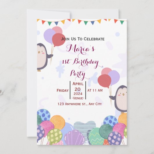 誕生日 招待状 (正面)