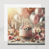 誕生日 招待状 (正面/裏面)