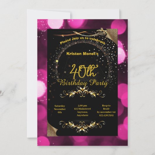 誕生日 招待状 (正面)