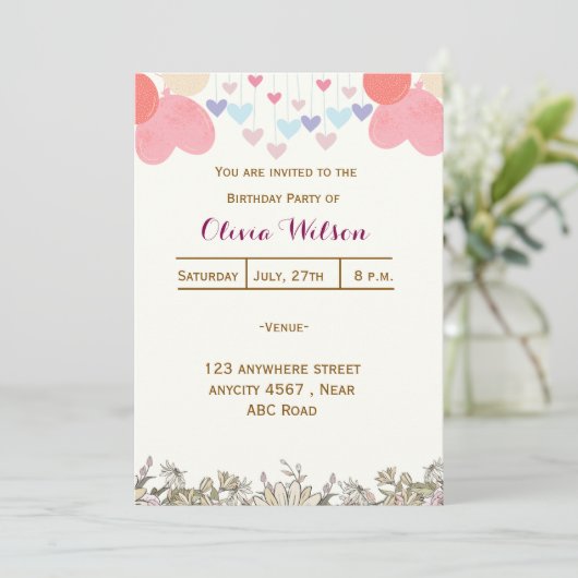 誕生日 招待状 (スタンド正面)