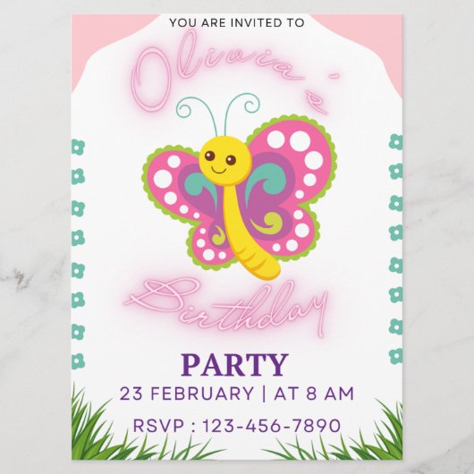 誕生日 招待状 (正面)