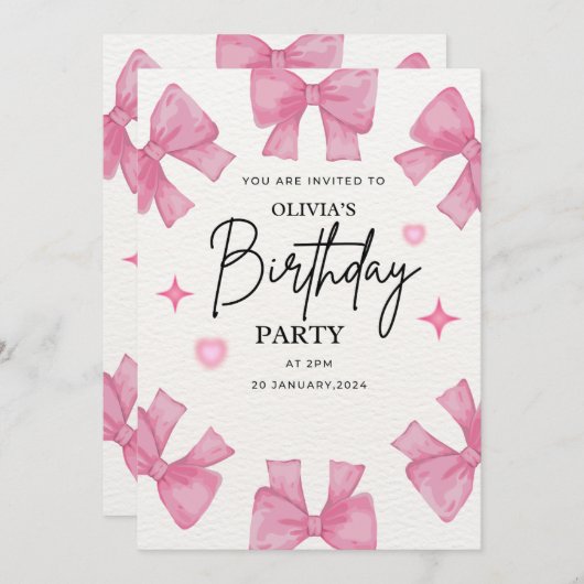 誕生日 招待状 (正面/裏面)