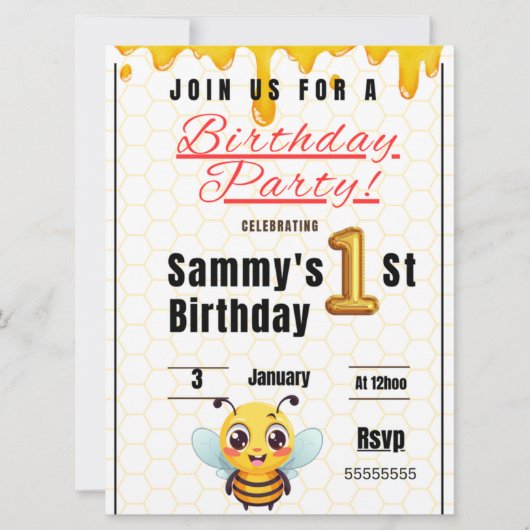 誕生日 招待状 (正面)