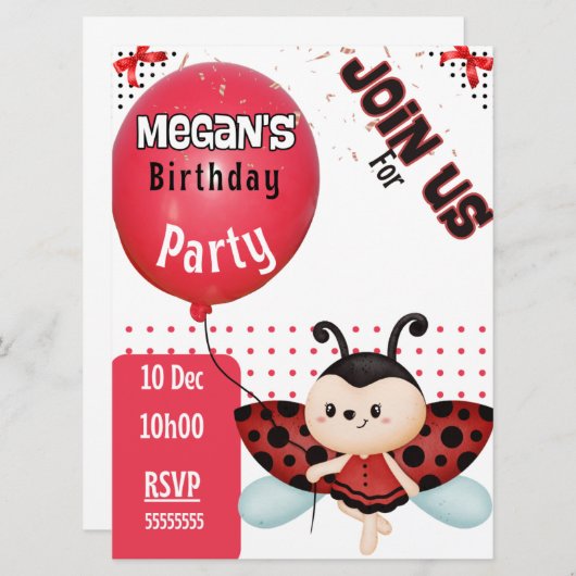 誕生日 招待状 (正面/裏面)