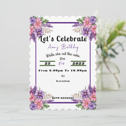 誕生日 招待状 (スタンド正面)